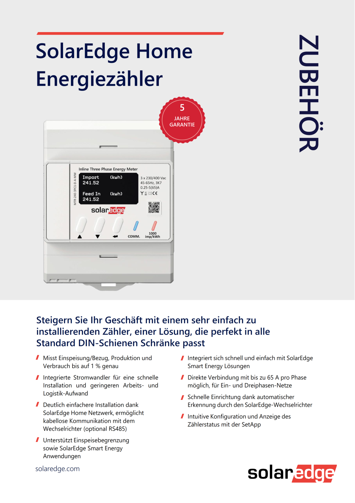 Solaredge Inline Energy Meter Mtr Pc D A Mw